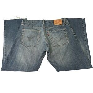 Levi's Raw Hem Slim Straight 514 Jeans Blue Sz 32